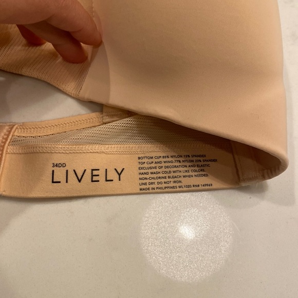 NWT Lively the Mesh Trim No-Wire Bra Size 34DD in Toasted Almond Beige - Picture 5 of 5